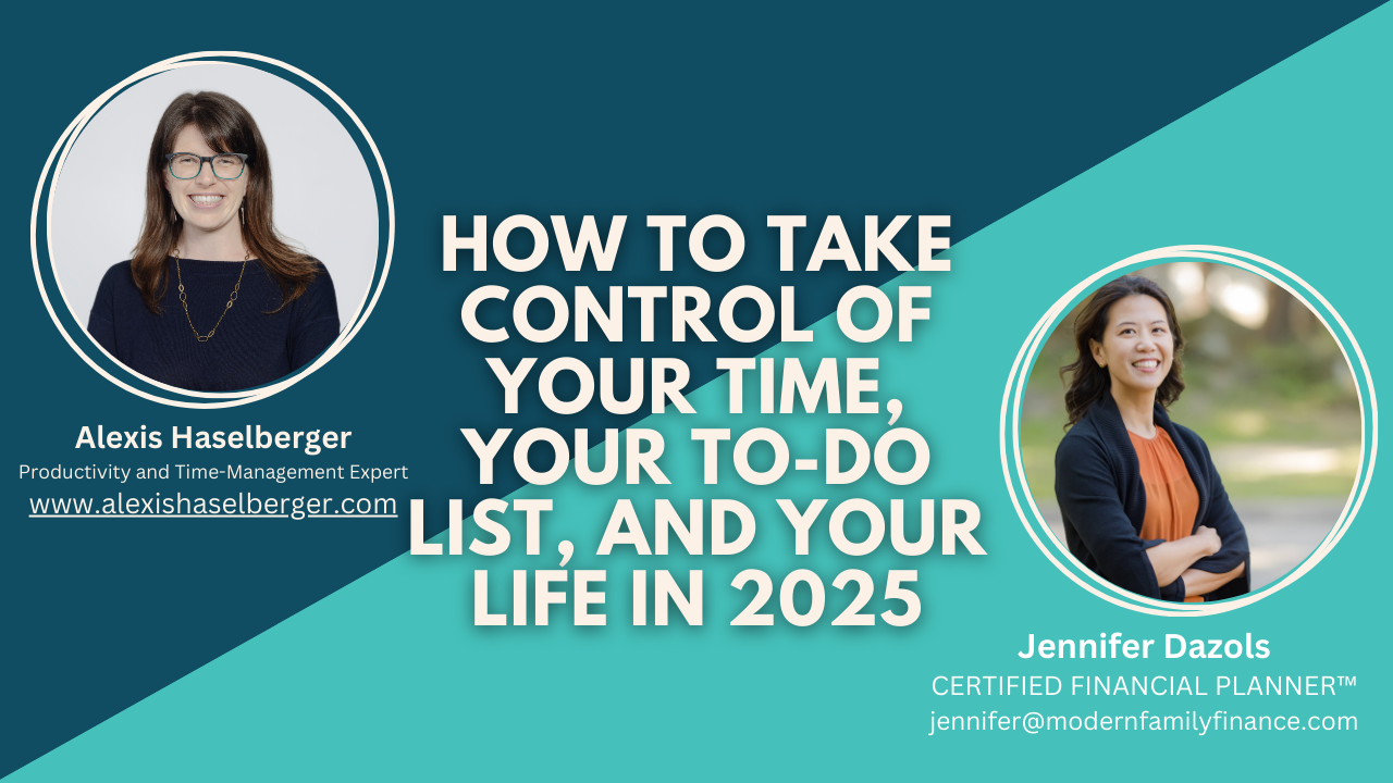 Podcast cover featuring Jenni and Alexis Haselberger – discussing productivity, time management, and personal finance.